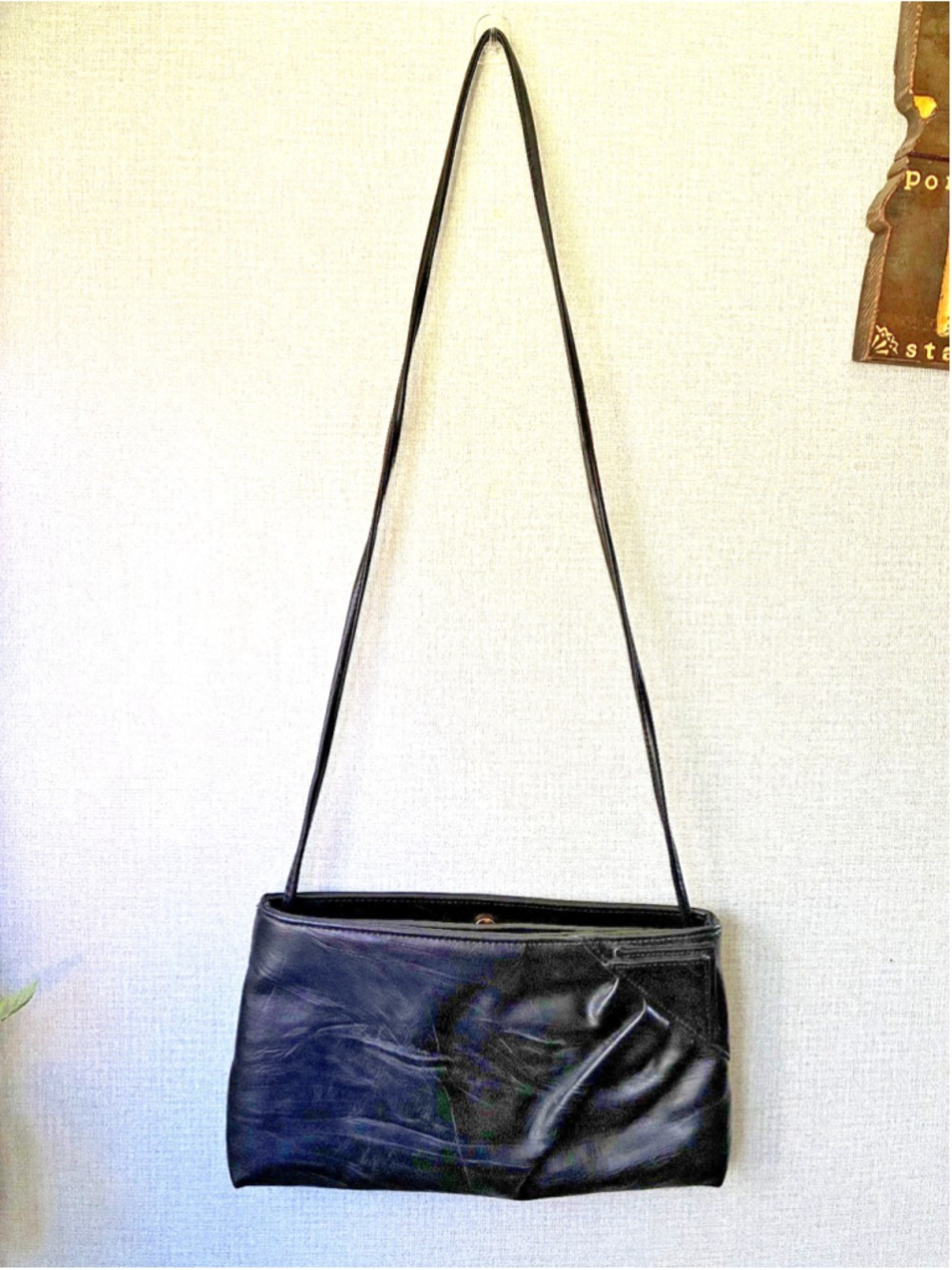 Vintage 90's Black PARTNERS/MERVYN'S LEATHER CROSSBODY/SHOULDER BAG Small